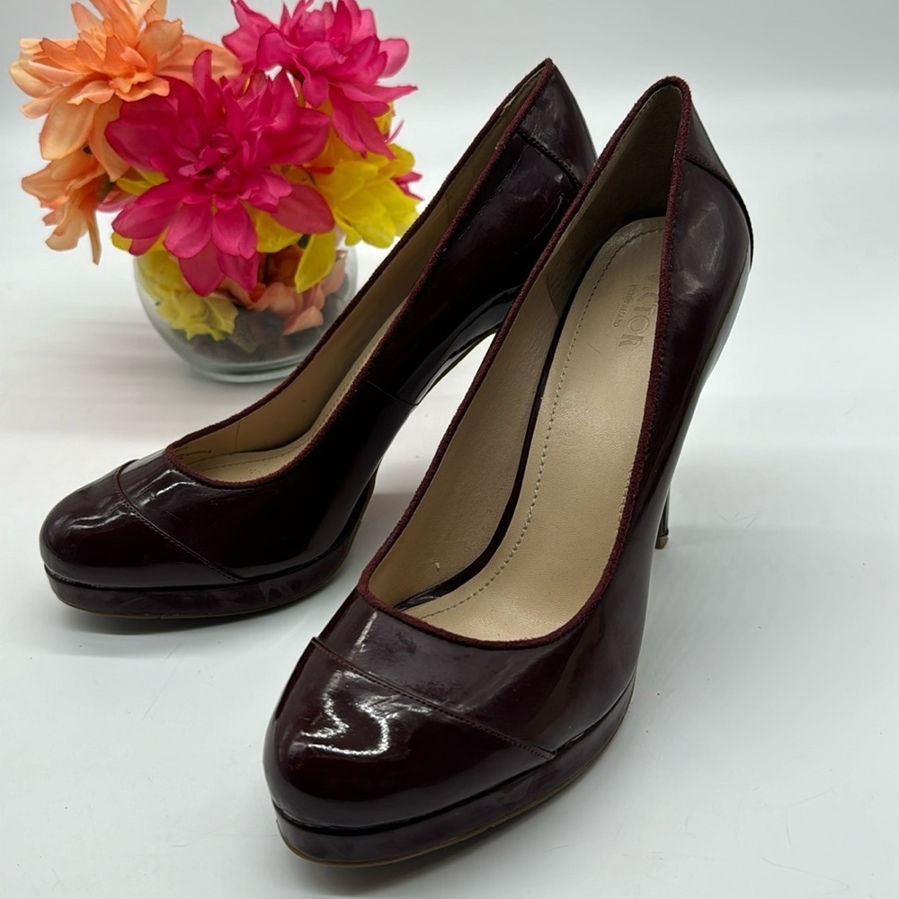 Victor Alfaro Dark Red Leather Pumps Size 10 MCH6811G
